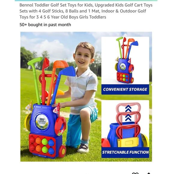 Toddler Golf Tournament Set Kids Golf Cart Toys - Picture 6 of 9